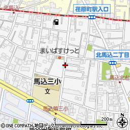 東京都大田区北馬込周辺の地図