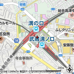 マツモトキヨシ武蔵溝ノ口北口駅前店周辺の地図