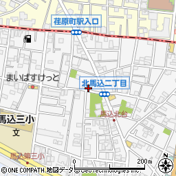 東京都大田区北馬込2丁目周辺の地図
