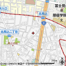 東京都大田区北馬込2丁目43周辺の地図