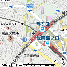 武蔵溝ノ口駅自転車第１駐車場周辺の地図