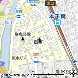 千葉県千葉市中央区港町周辺の地図