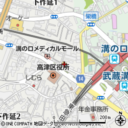 ローソンＬＴＦ高津区役所前店周辺の地図