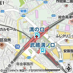 三菱ＵＦＪ銀行東急溝の口駅 ＡＴＭ周辺の地図