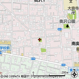 奥沢子安公園周辺の地図