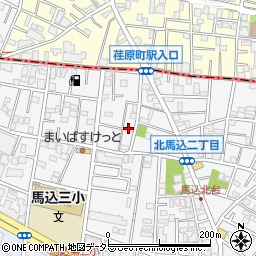 東京都大田区北馬込2丁目2周辺の地図