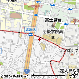 東京都大田区東馬込1丁目1周辺の地図