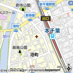 千葉県千葉市中央区港町7周辺の地図