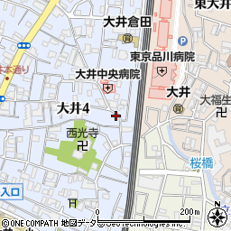 東京都品川区大井4丁目19-12周辺の地図
