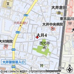 東京都品川区大井4丁目19-2周辺の地図