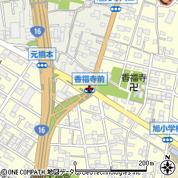 香福寺前周辺の地図