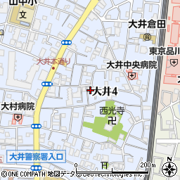 東京都品川区大井4丁目19-1周辺の地図