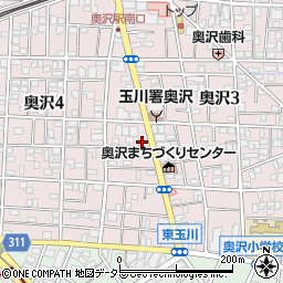 東京都世田谷区奥沢3丁目13-1周辺の地図