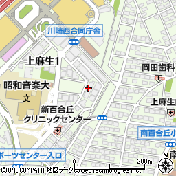 神奈川県川崎市麻生区上麻生1丁目7周辺の地図