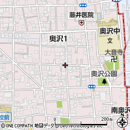東京都世田谷区奥沢1丁目周辺の地図