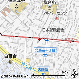 東京都大田区北馬込1丁目12-1周辺の地図