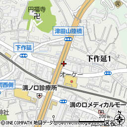 １００円レンタカー　溝ノ口店周辺の地図