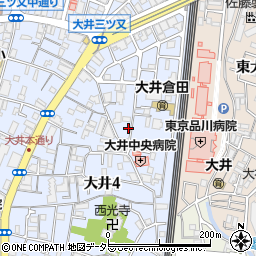 東京都品川区大井4丁目12-11周辺の地図