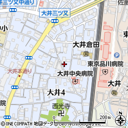 東京都品川区大井4丁目12-18周辺の地図