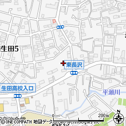 神奈川県川崎市多摩区南生田5丁目3周辺の地図