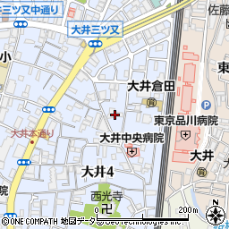 東京都品川区大井4丁目周辺の地図