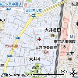 東京都品川区大井4丁目12周辺の地図