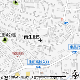 神奈川県川崎市多摩区南生田5丁目11-3周辺の地図