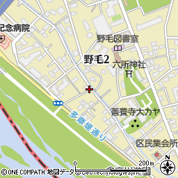 東京都世田谷区野毛2丁目周辺の地図