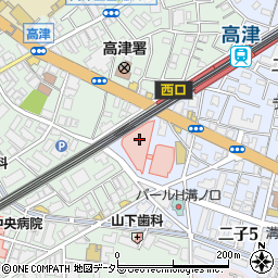 帝京大学医学部附属　溝口病院周辺の地図