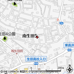 神奈川県川崎市多摩区南生田5丁目11-2周辺の地図