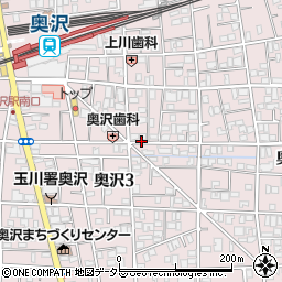 東京都世田谷区奥沢3丁目周辺の地図