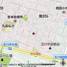 東京都世田谷区奥沢6丁目6周辺の地図