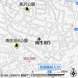 神奈川県川崎市多摩区南生田5丁目18-7周辺の地図