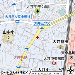 東京都品川区大井4丁目13-17周辺の地図