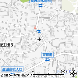 神奈川県川崎市多摩区南生田5丁目1周辺の地図