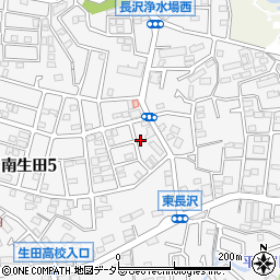 神奈川県川崎市多摩区南生田5丁目1-12周辺の地図