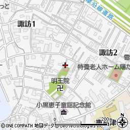 内田邸_諏訪3丁目駐車場周辺の地図