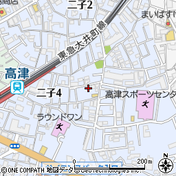 高津テラスハウス周辺の地図