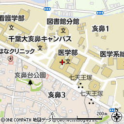 千葉県千葉市中央区亥鼻周辺の地図