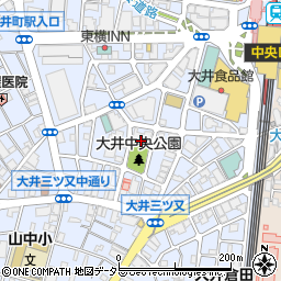 東京都品川区大井1丁目周辺の地図