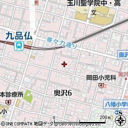 東京都世田谷区奥沢6丁目24周辺の地図