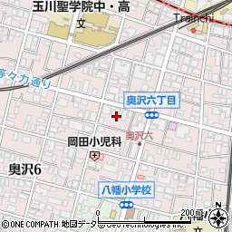 東京都世田谷区奥沢6丁目21周辺の地図