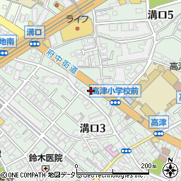 トヨタレンタリース横浜高津店周辺の地図