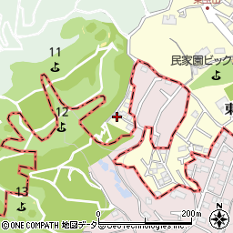 神奈川県川崎市多摩区東生田4丁目15周辺の地図