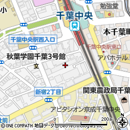Ａ中央区・カギの緊急隊３６５日２４時間　千葉中央駅前センター周辺の地図