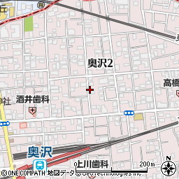 東京都世田谷区奥沢2丁目周辺の地図
