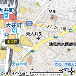 東京都品川区東大井5丁目周辺の地図