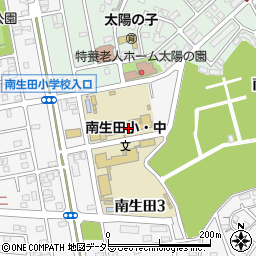 川崎市役所　こども未来局南生田小学校わくわくプラザ周辺の地図