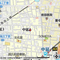 東京都品川区中延3丁目周辺の地図