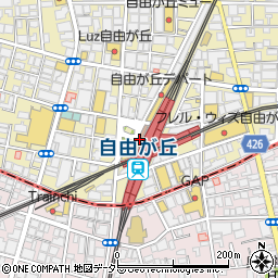 東京急行電鉄株式会社　大井町線テコプラザ自由が丘駅周辺の地図